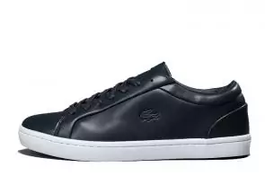 lacoste straightset baskets center logo blue